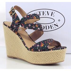 Women's Steve Madden Jenny Espadrille Wedge Heels Sandals Blue Multi